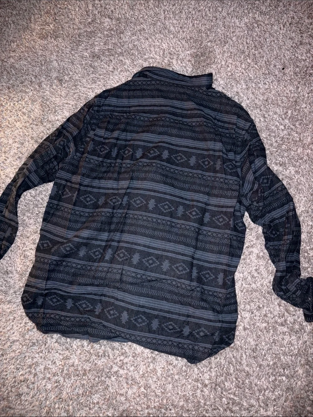 Old Navy Black Patterned Lightweight Shirt Jacket